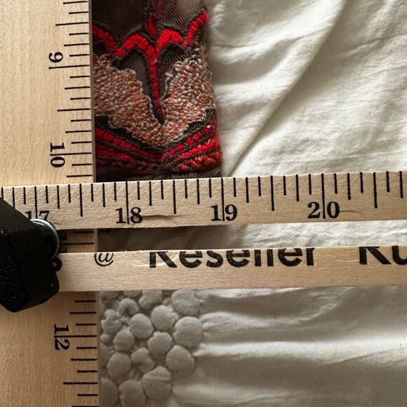Anthropologie Yoana Baraschi Coffee Orange White Embroidered Skirt Women's SZ 4 - Picture 8 of 10